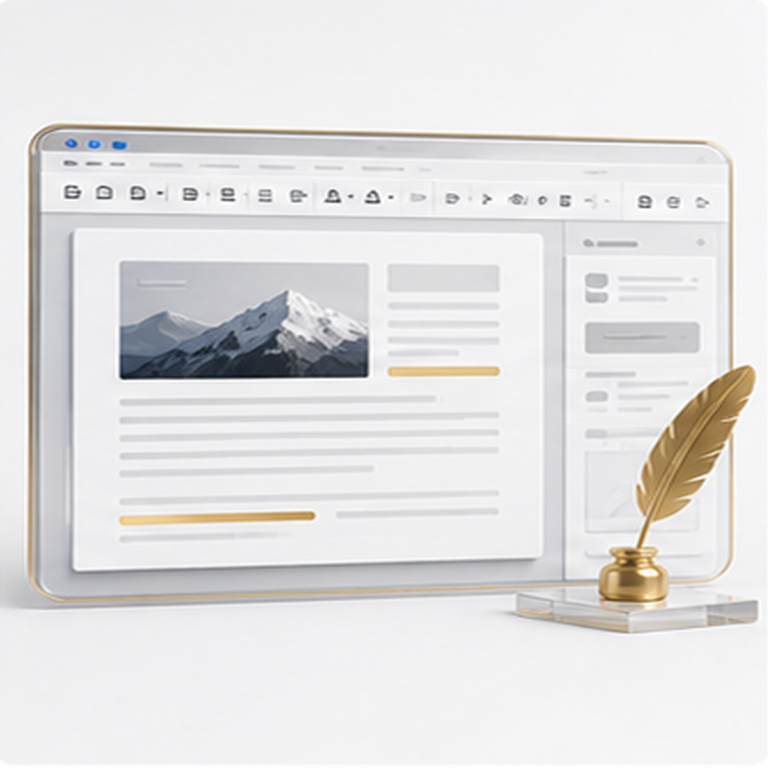Professional content writing and editing workspace